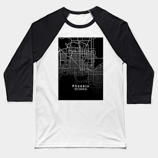 Phoenix Arizona City map dark Baseball T-Shirt